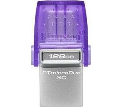Флешка KINGSTON Флешка USB DataTraveler microDuo 3C 128ГБ, USB3.0, фиолетовый [dtduo3cg3/128gb]