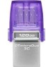 Флешка KINGSTON Флешка USB DataTraveler microDuo 3C 128ГБ, USB3.0, фиолетовый [dtduo3cg3/128gb]