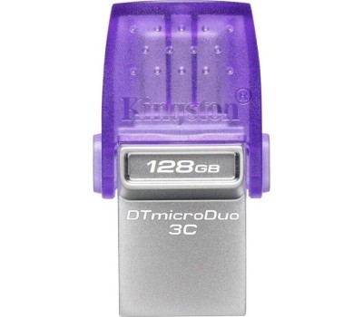Флешка KINGSTON Флешка USB DataTraveler microDuo 3C 128ГБ, USB3.0, фиолетовый [dtduo3cg3/128gb]