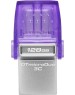 Флешка KINGSTON Флешка USB DataTraveler microDuo 3C 128ГБ, USB3.0, фиолетовый [dtduo3cg3/128gb]