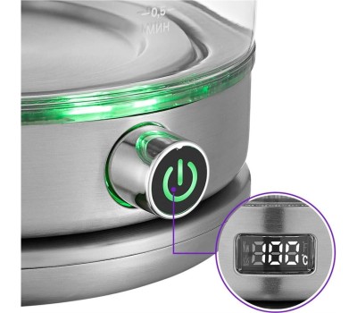 Чайник электрический KITFORT Чайник электрический КТ-6172, 1.7л, стекло/металл