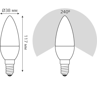 GAUSS Лампа LED E14, свеча, 12Вт, одна шт. [33122]