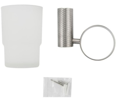 GFmark - Стакан стеклянный с креплением к стене, из нержавеющей стали с резным креплением 81005