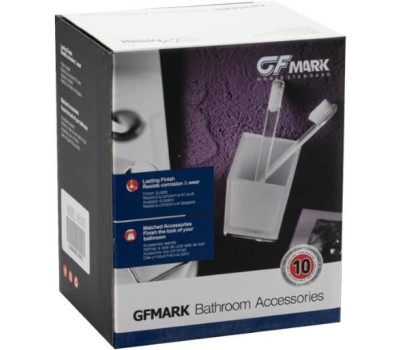 GFmark - Стакан стеклянный с креплением к стене, из нержавеющей стали с резным креплением 81005