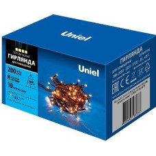 Гирлянда UNIEL (UL-00007190) UDL-S1000-200/DGA WARM WHITE IP20 MINI Гирлянда с контроллером, 10м. 200 миниламп накаливания. Теплый белый свет