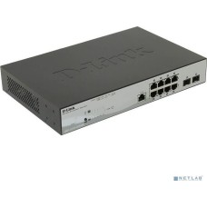 D-LINK SMB D-Link DGS-1210-10P/ME/B1A Управляемый L2 коммутатор с 8 портами 10/100/1000Base-T и 2 портами 1000Base-X SFP (8 портов PoE 802.3af/at, PoE-бюджет 78 Вт)