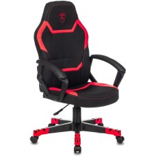Кресло компьютерное игровое ZOMBIE Кресло игровое 10, ткань/экокожа, до 120кг, черный/красный/красный