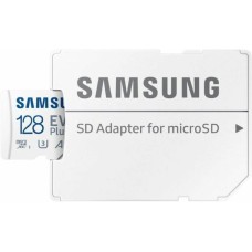 SAMSUNG Карта памяти microSDXC UHS-I EVO Plus 128 ГБ, 160 МБ/с, Class 10, MB-MC128SA/EU, 1 шт., переходник SD