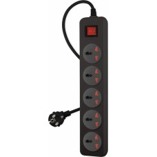 BURO Сетевой фильтр 500UNH-3-BG, 3м, черный/серый