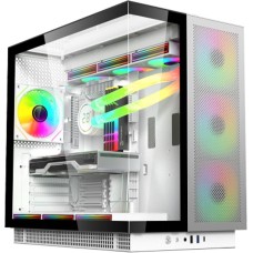 Корпус для ПК ACD Корпус для ПК Phantom 100 ATX, Type-C + 2XUSB3.0+HD audio combo, 4X120mm ARGB fans+Remote control, See View case, TG, Aluminum