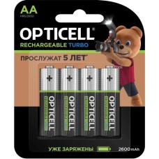 OPTICELL AA Аккумуляторная батарейка Turbo 6080002, 4 шт. 2600мAч