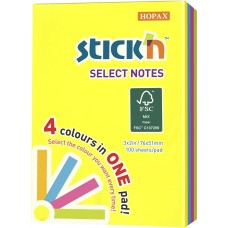 STICK`N Блок самоклеящийся бумажный Magic 21769 51x76мм 100лист. неон 4цв.в упак