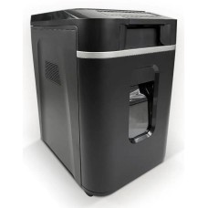 HELEOS Шредер АП37-4 черный/серебристый с автоподачей (секр.P-4) фрагменты 220лист. 37лтр. скрепки скобы пл.карты