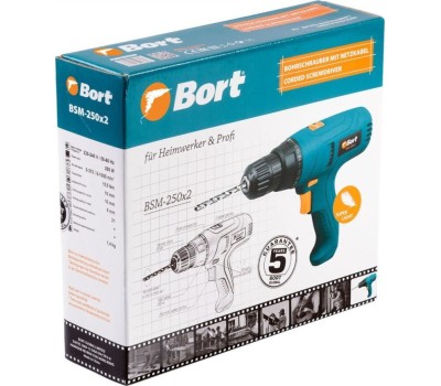 Дрель-шуруповерт BORT BSM-250х2 Дрель-шуруповерт электрический