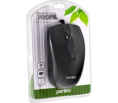 Мышь проводная оптическая PERFEO (PF-4932) PROFIL PF-383-OP-B черная