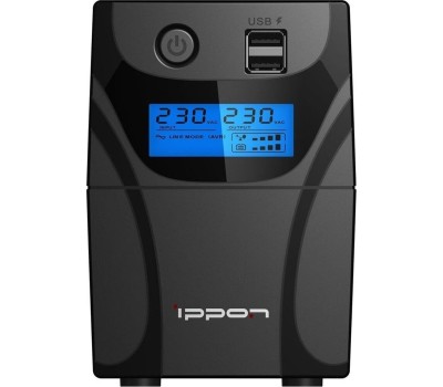 Источник бесперебойного питания IPPON BACK POWER PRO II 600 LCD+USB (360Вт/600ВА)