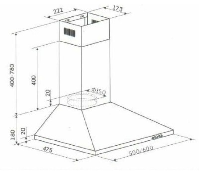 Вытяжка OASIS KB-60R бежевый