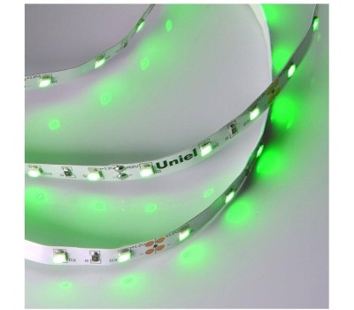 Светодиодная лента UNIEL (UL-00004360) ULS-M11-2835-60LED/m-8mm-IP20-DC12V-4,8W/m-5M-GREEN PROFI катушка в герметичной упаковке