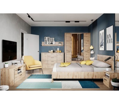 Шкаф АНРЭКС DOORSET Шкаф 4DG2S Z. Цвет ДУБ НАВАРРА (6 уп)