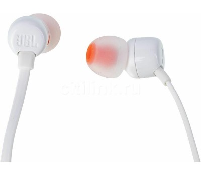 Наушники-гарнитура вкладыши JBL T110 - белый (JBLT110WHT)