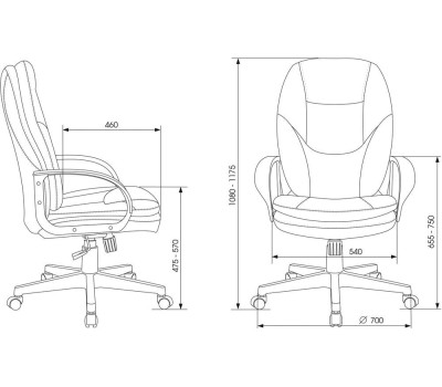 БЮРОКРАТ Кресло руководителя CH-868LT черный эко.кожа крестов. пластик