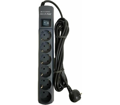 PILOT S-MAX 3м (6 розеток) серый (коробка)