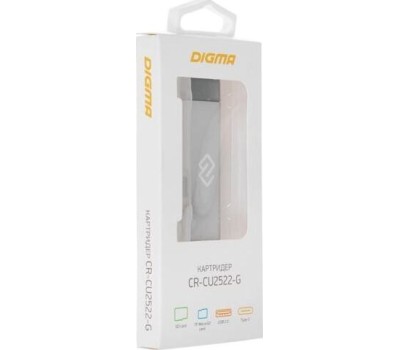 DIGMA Картридер внешний CR-CU2522-G, серый [cr-сu2522-g]
