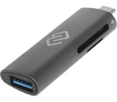 DIGMA Картридер внешний CR-CU2522-G, серый [cr-сu2522-g]