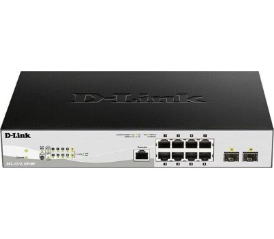 D-LINK SMB D-Link DGS-1210-10P/ME/B1A Управляемый L2 коммутатор с 8 портами 10/100/1000Base-T и 2 портами 1000Base-X SFP (8 портов PoE 802.3af/at, PoE-бюджет 78 Вт)