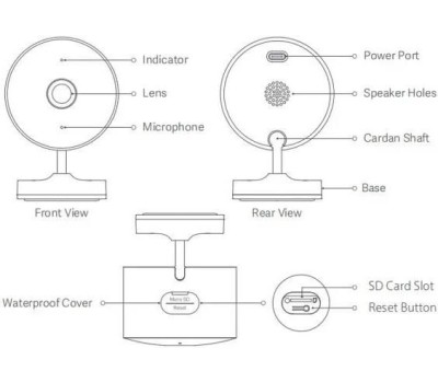 Камера видеонаблюдения XIAOMI Камера видеонаблюдения IP Outdoor Camera AW200, 1920х1080 pix, 2.8-3.6 мм, белый [bhr6398gl]