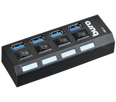 HAMA Buro BU-HUB4-U3.0-L Разветвитель USB 3.0 4порт. черный (389737)