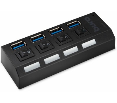 HAMA Buro BU-HUB4-U3.0-L Разветвитель USB 3.0 4порт. черный (389737)