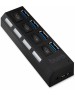 HAMA Buro BU-HUB4-U3.0-L Разветвитель USB 3.0 4порт. черный (389737)