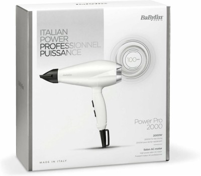 Фен BABYLISS Фен 6704WE, 2000Вт, белый и серебристый