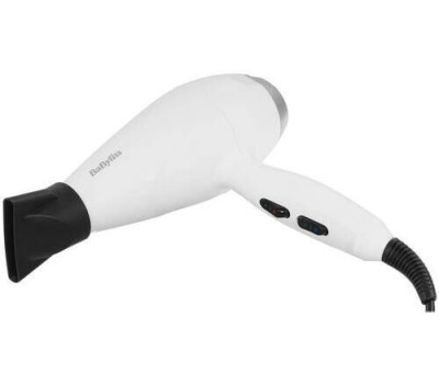 Фен BABYLISS Фен 6704WE, 2000Вт, белый и серебристый