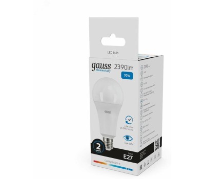 GAUSS Лампа LED E27, груша, 30Вт, A67, одна шт. [73239]