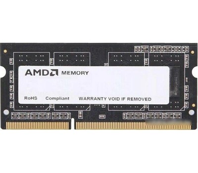 AMD RADEON Модуль памяти 4GB DDR3L 1600 SO DIMM R5 Entertainment Series Black R534G1601S1SL-UO Non-ECC, CL11, R534G1601S1SL-UO 1.35V, Bulk (180695)