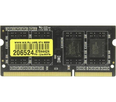 AMD RADEON Модуль памяти 4GB DDR3L 1600 SO DIMM R5 Entertainment Series Black R534G1601S1SL-UO Non-ECC, CL11, R534G1601S1SL-UO 1.35V, Bulk (180695)