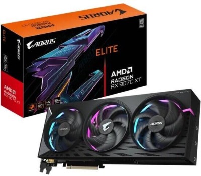 Видеокарта GIGABYTE Видеокарта RX9070XT AORUS E 16GB GDDR6 256bit 2xDP 2xHDMI 3FAN RTL