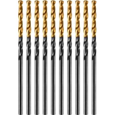 Сверло DENZEL Сверло по металлу, 2 мм, HSS-Tin, Golden Tip, 10 шт. 717203