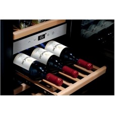 CASO Винный шкаф однокамерный WineComfort 38 вместимость: 38 бутылок, нержавеющая сталь/черный