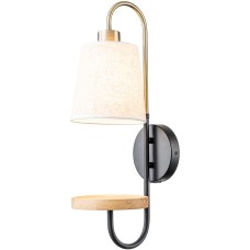 ESCADA Настенный светильник 582/1A E14*40W Black/Brass/Wood