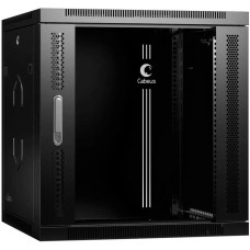 CABEUS Шкаф коммутационный SH-05F-12U60/60-R-BK настенный, стеклянная передняя дверь, 12U, 600x635x600 мм