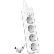 DELI Сетевой фильтр ET436 5м (4 розетки) белый (пакет ПЭ)