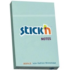 STICK`N Блок самоклеящийся бумажный 21146 51x76мм 100лист. 70г/м2 пастель голубой