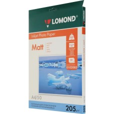 LOMOND Фотобумага 0102085 A4/205г/м2/50л./белый матовое для струйной печати