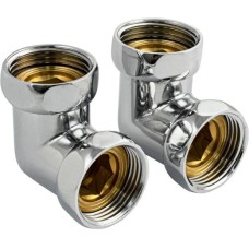 САНАКС - Американка хромированная, угловая, к полотенцесушителю, 1х1 г/г, пара 396