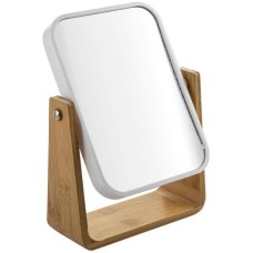 САНАКС - Зеркало косметическое, настольное, БЕЛОЕ, с вставками из бамбука 75813