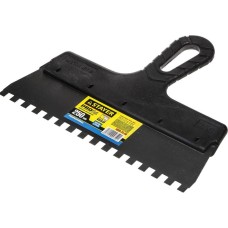 STAYER PROFlat, 250 мм, зуб 8 х 8 мм, пластиковая ручка, зубчатый, нержавеющий фасадный шпатель, Professional (1009-25-08)