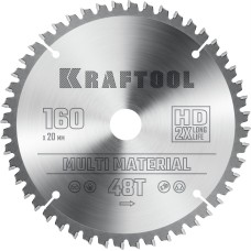 KRAFTOOL Multi Material, 160 х 20 мм, 48Т, пильный диск по алюминию (36953-160-20)